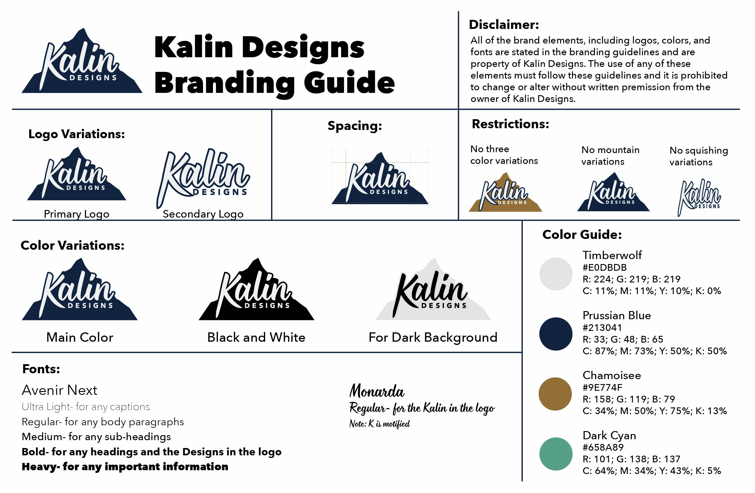 Kalin Designs Branding Guide